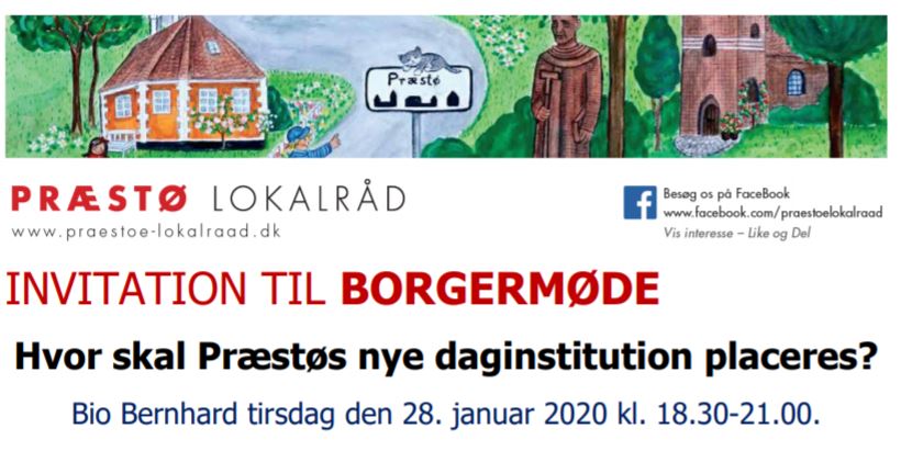 You are currently viewing BORGERMØDE den 28. januar 18:30: Hvor skal Præstøs nye daginstitution placeres?
